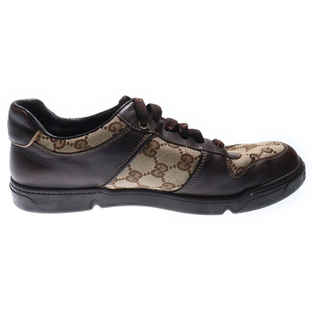 Gucci GG All Over Pattern Sherry Line Low Cut Sneakers Brown