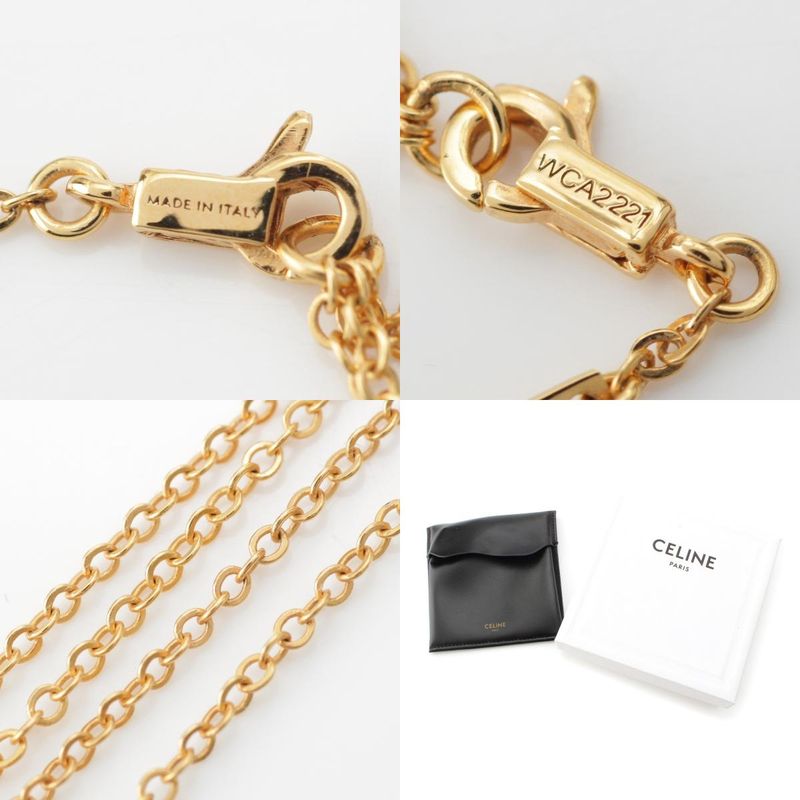 Celine Logo and Initials 2strands Necklace Accessories Gold