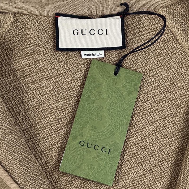 Gucci Hoodie Men'S Brand Sherry Cotton Sweatshirt Brown Multicolor 644656 S