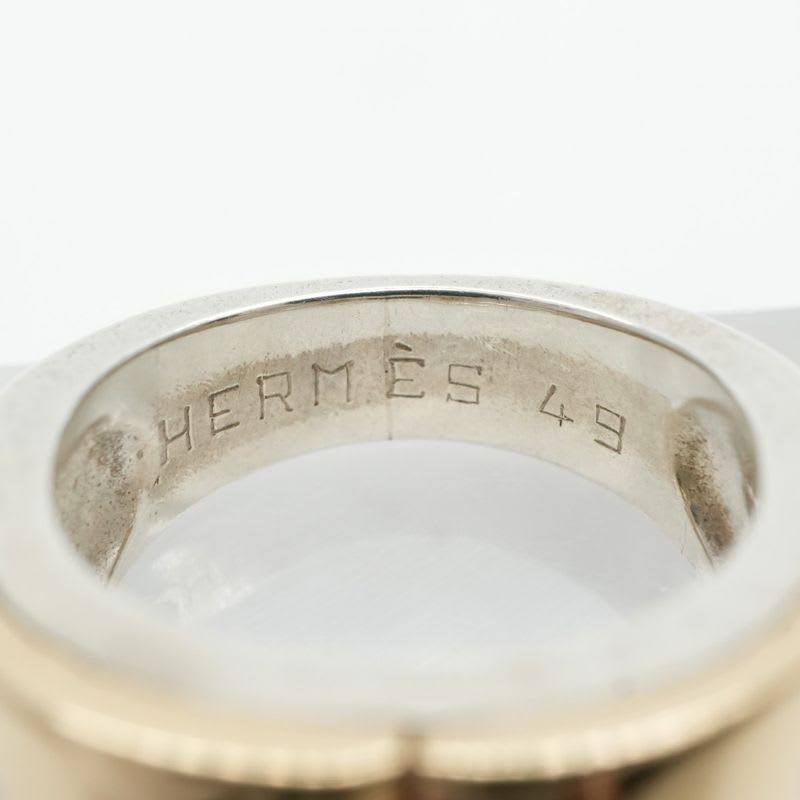 Hermes Ring Silver Combination Antique Garnet