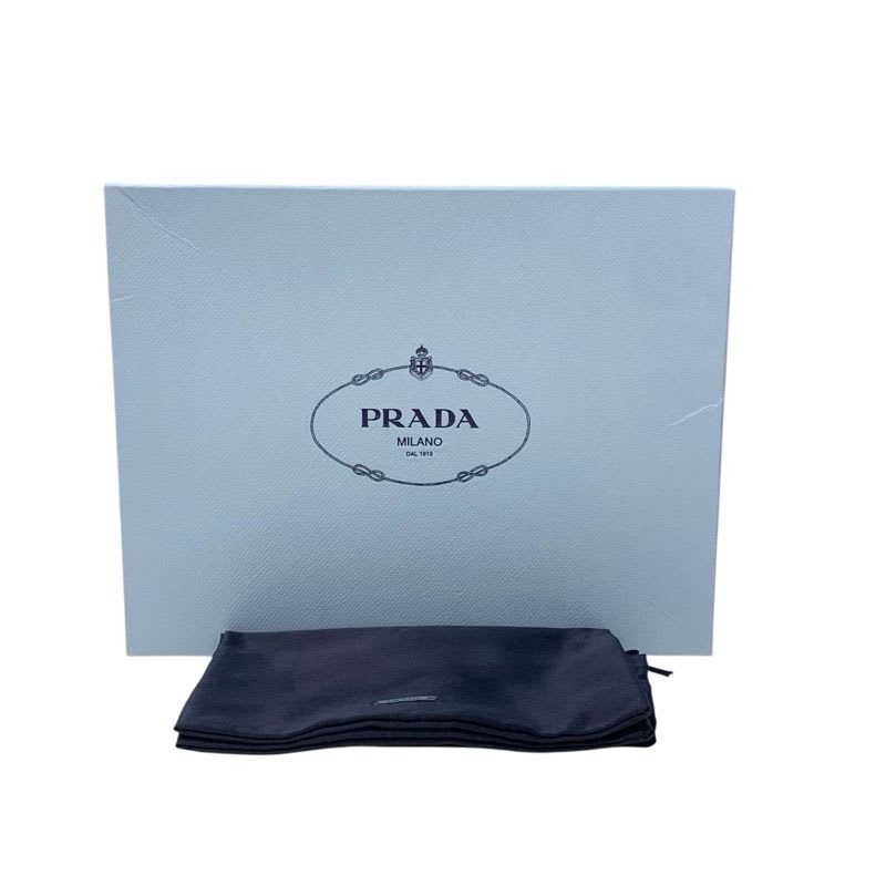 Prada Sandals Shoes Leather Black Logo Platform Padded Nappa