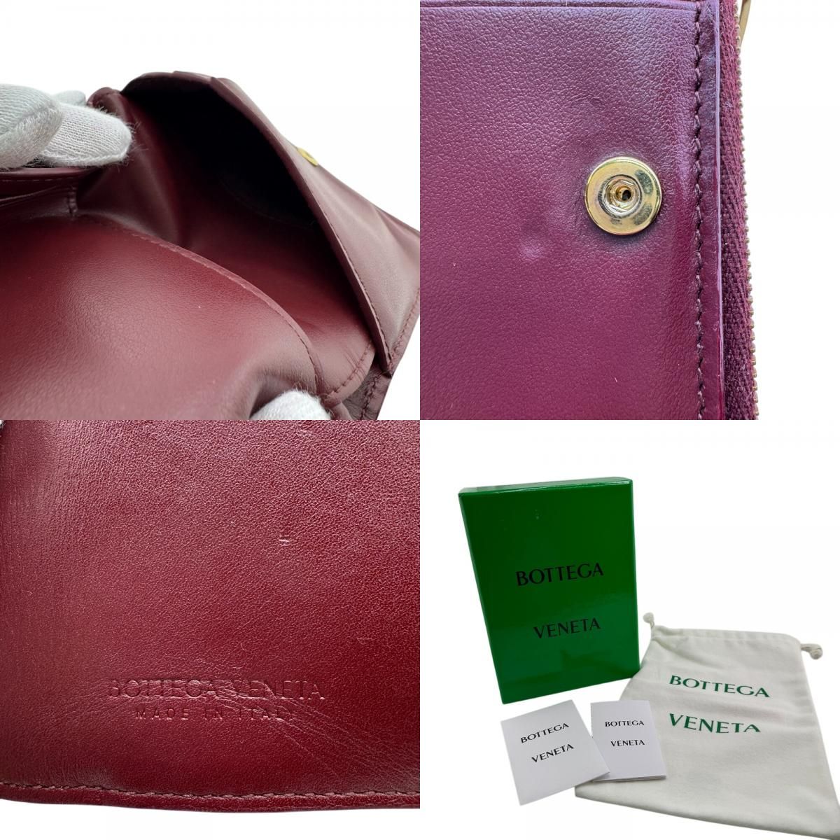 Bottega Veneta Compact Wallet Bifold Wallet Bordeaux Ladies