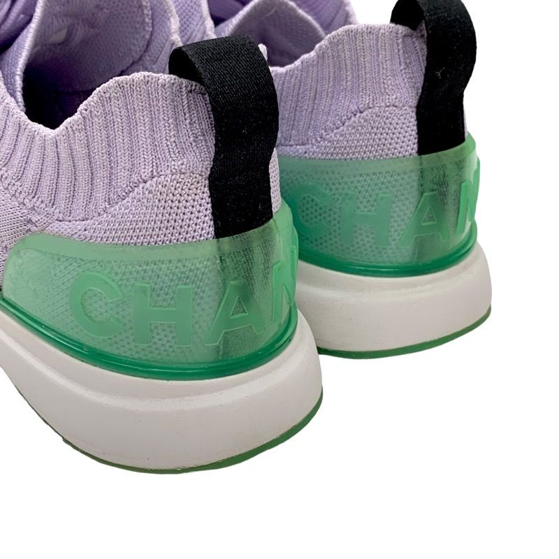 Chanel Sneakers Shoes Fabric Light Purple Socks Sneakers Logo Here Mark Knit