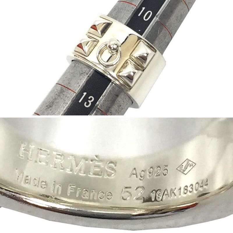 Hermes Corriedo Chien GM 52 Size Ring Silver 925 Aq8016