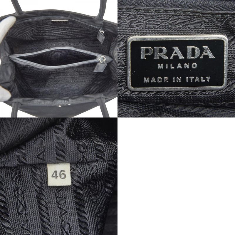 Prada Triangle Logo Plate Black Nylon Women's Prada