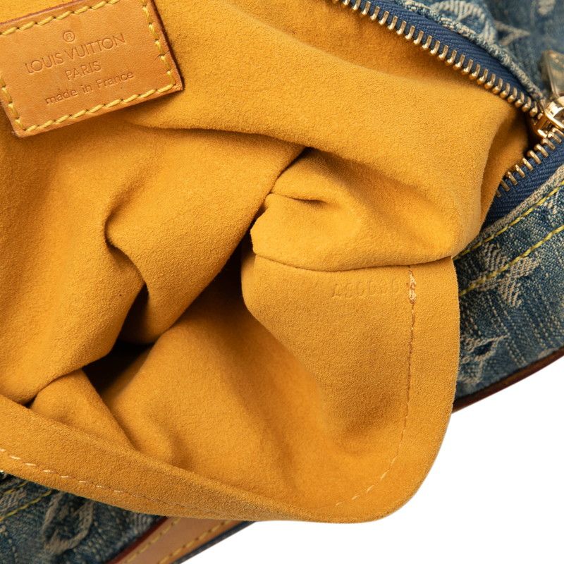 Louis Vuitton Monogram Denim Baggy PM One Shoulder Bag Handbag M95049 Blue