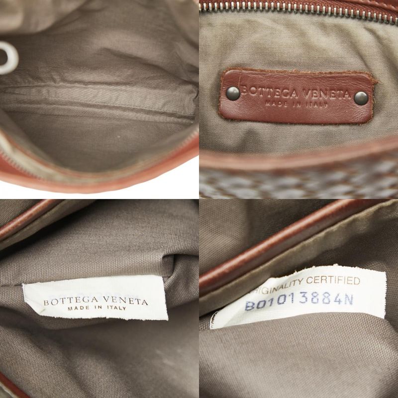 Bottega Veneta Intrecciato Crossbody Shoulder Bag Brown Leather Women's Bottega