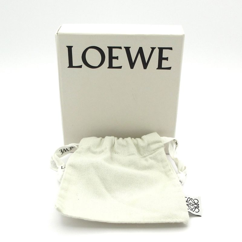 Loewe Key Case Repeat Anagram Pattern White 6 Hooks Shape Pressed Leather