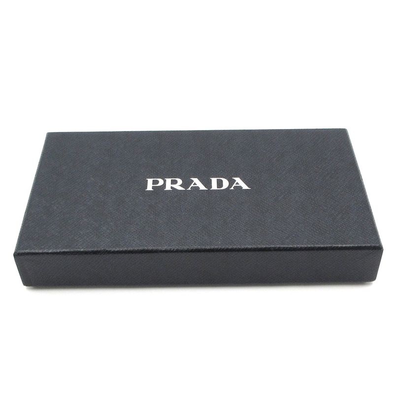 Prada Long Wallet - 1ml506 Beige Round Zipper Leather