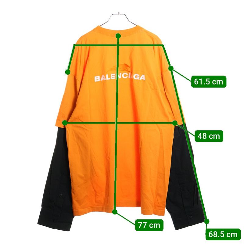 Balenciaga Logo Embroidery Docking Cut and Sew Long Sleeve Shirt 671401 Tlvi5