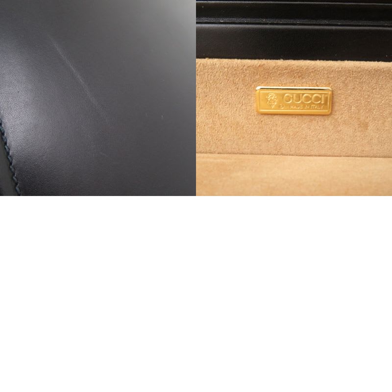 Gucci Vintage Trunk Case Briefcase Attache Leather Black 0957