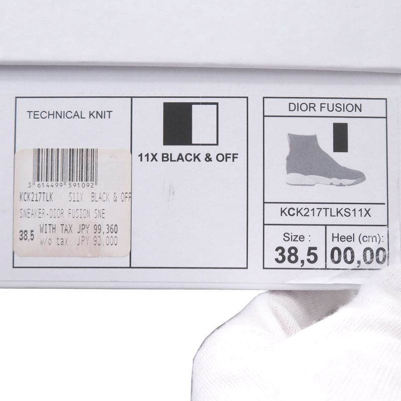 Unused Dior Technical Knit Kck217tlk Fabric Black Socks Sneakers Black 1895 Dior