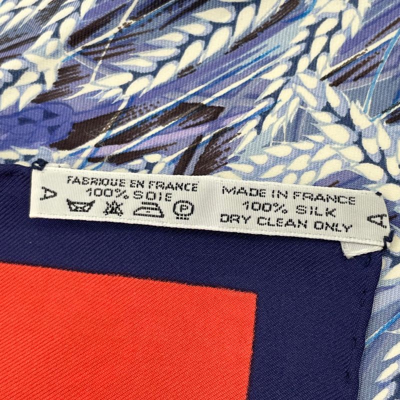Hermes Scarf Silk Carre 90 Lapins DANS UN Champ de Wheat Field And Rabbit Red