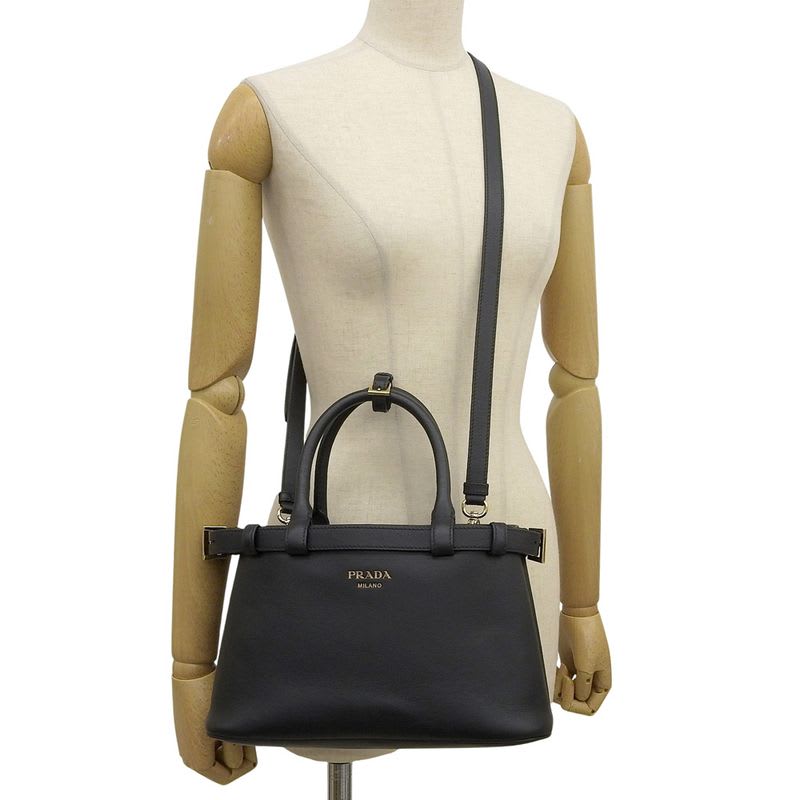 Prada 2-Way Tote Buckle Small Shoulder Bag