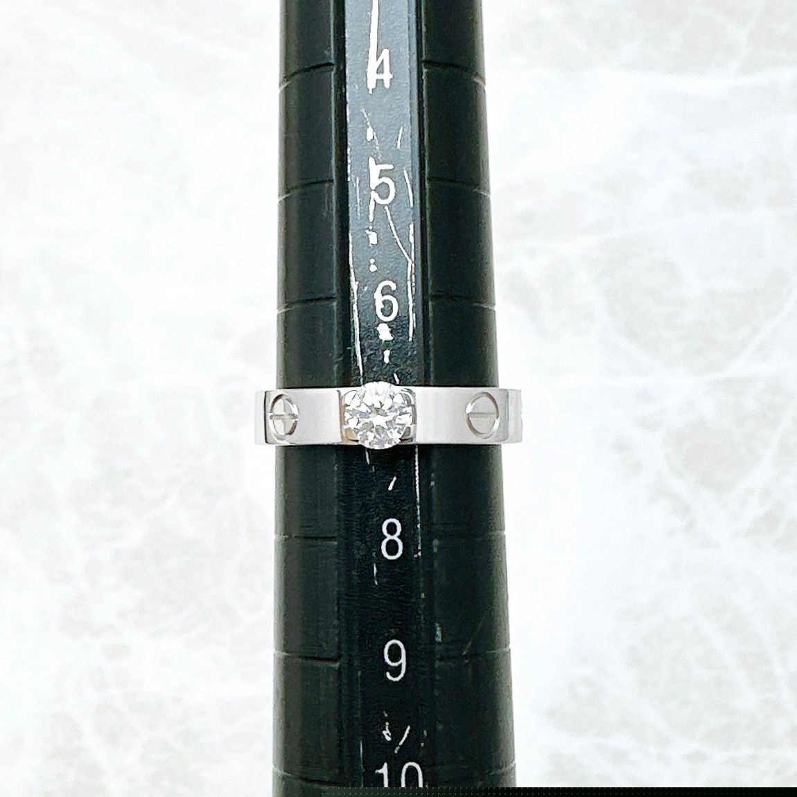 Cartier Mini Love Diamond 0.23ct White Togo Old Ring 47