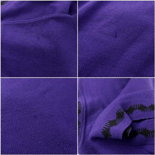 Versace Jeans Versace Jeans Couture Vintage Medusa Knit Sweater Long Sleeve Mid Gauge Thick Embroidered Purple Purple Black