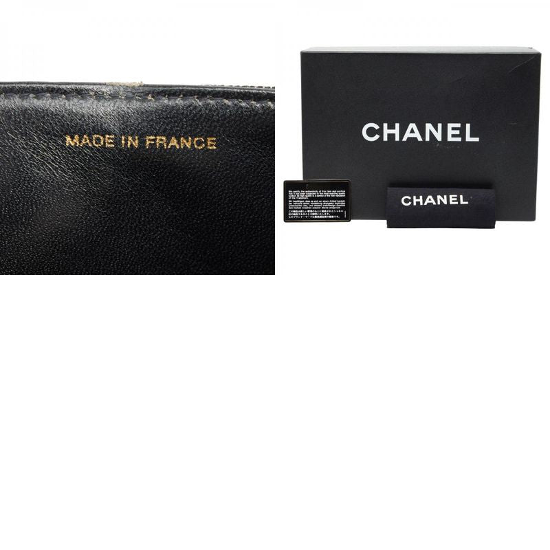Chanel Matelasse 25 Coco Mark Double Flap Chain Shoulder Bag Black Denim Ladies