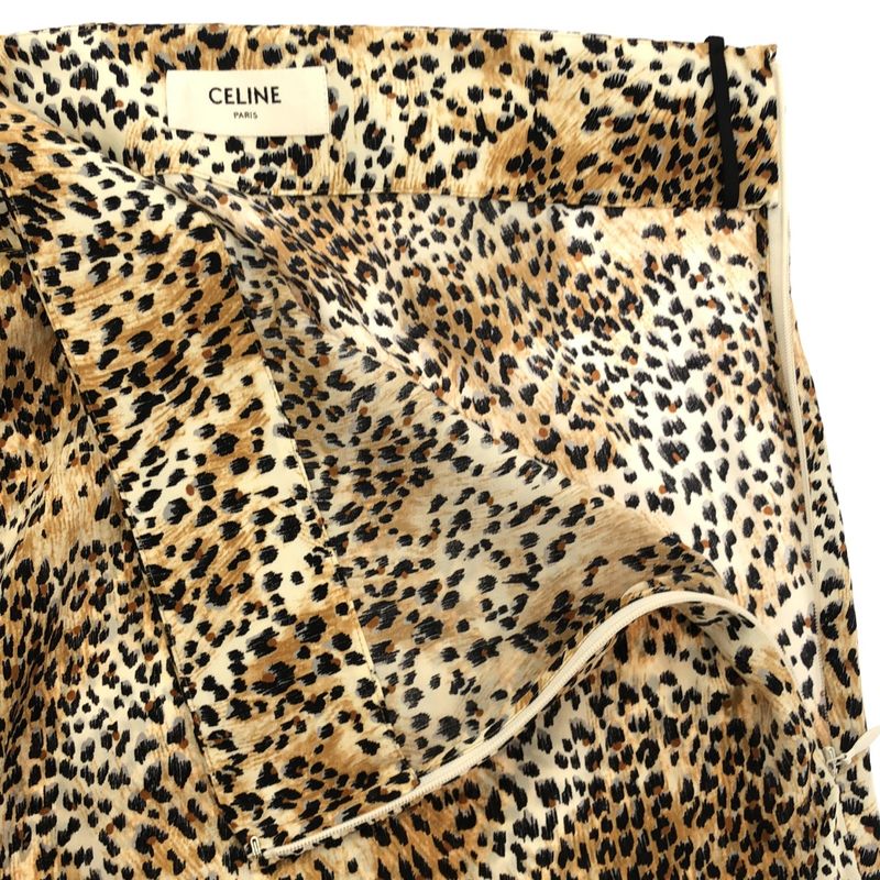 Celine 22ss Leopard Drape Skirt 2j443991q Beige 40