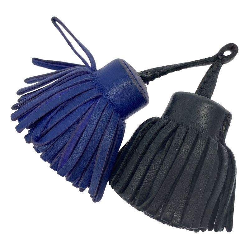 Hermes Carmen Double Charm Key Holder Navy Black