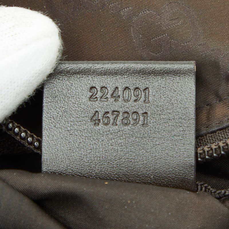 Gucci GG Nylon Pouch Cosmetic Pouch Accessory Case 224091 Brown Nylon Women's