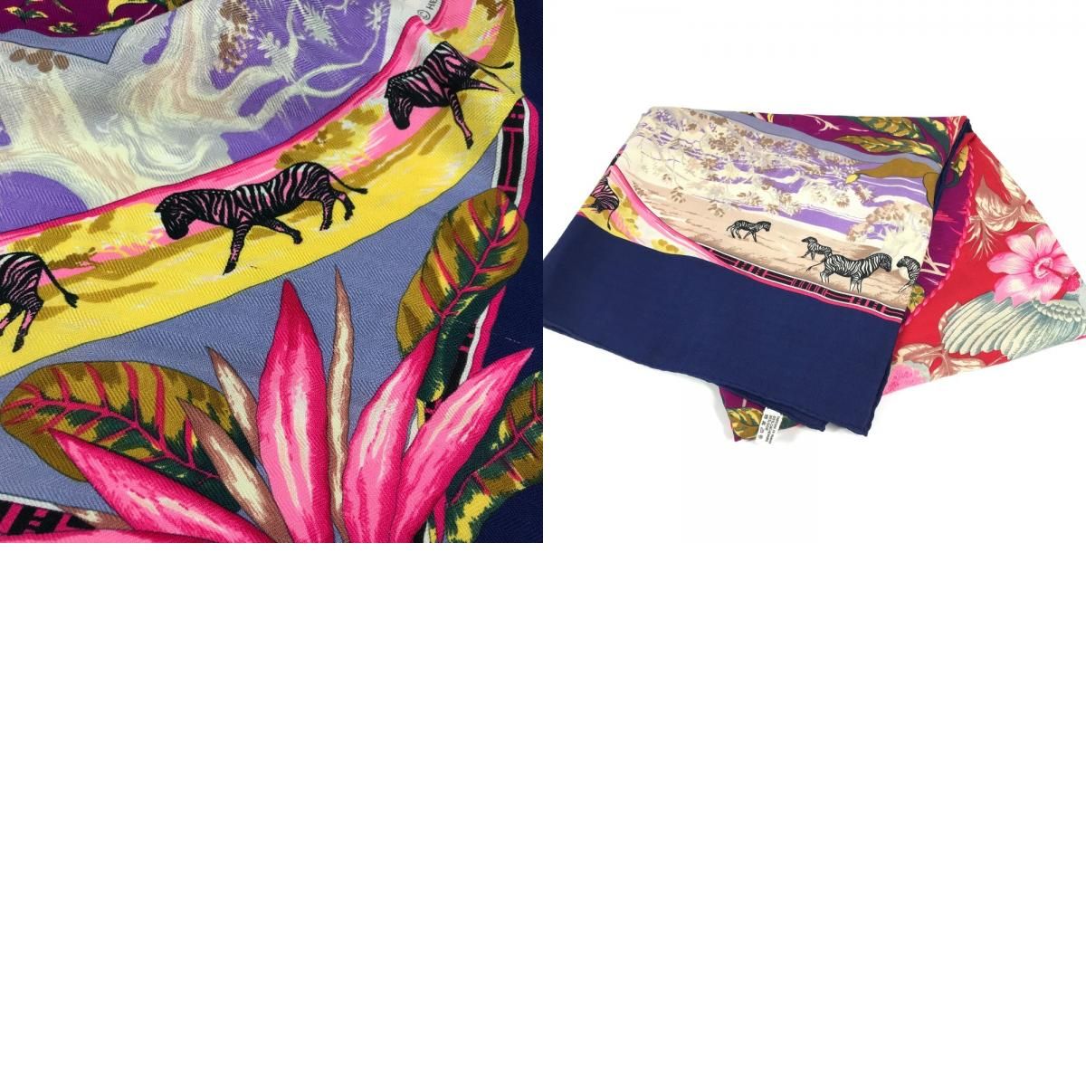 Hermes Scarf Caregean 140 Caregean 140 Cashmere Blue