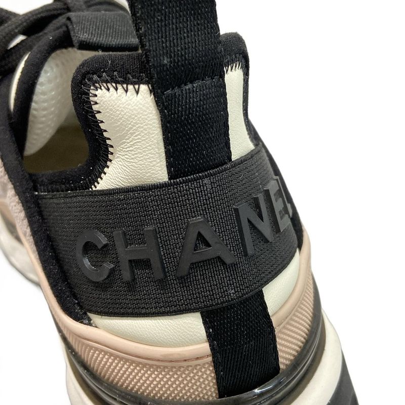 Chanel Sneakers 37 Women - G39982 Grey X Beige X Multi Coco Mark Matelasse