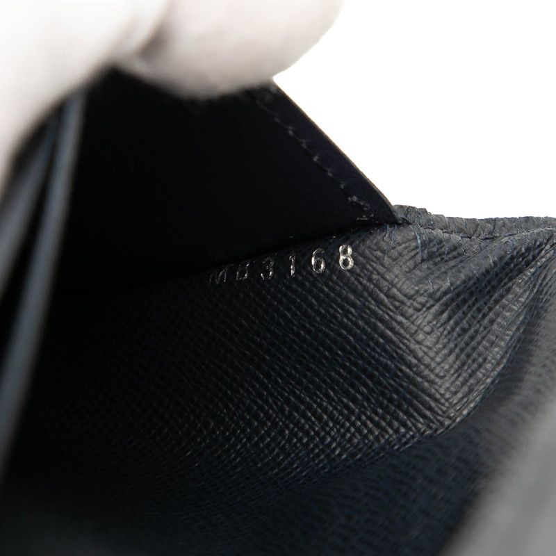 Louis Vuitton Taiga Portefeuille Brother M30502 Blue Marine Navy Leather Men's