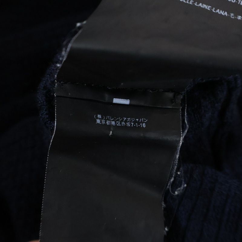 Balenciaga Long Sleeve Knit Dress Women's Navy 273280 T1190