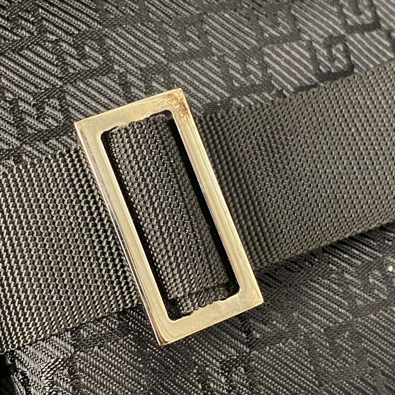 Gucci Boston Bag 002689 Nylon Black Silver Hardware Men Women Unisex