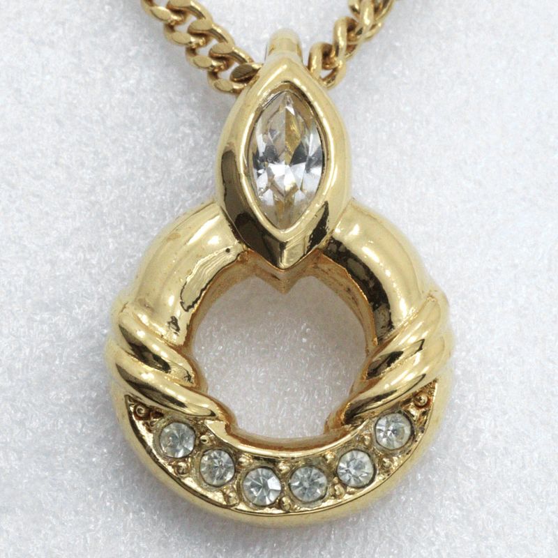 Christian Dior Gold Plated X Rhinestone Women's 9.0g Necklace