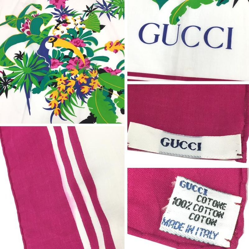 Unused Gucci Shawl Pareo Bird Sofa Cabas - Cotton Aq8088