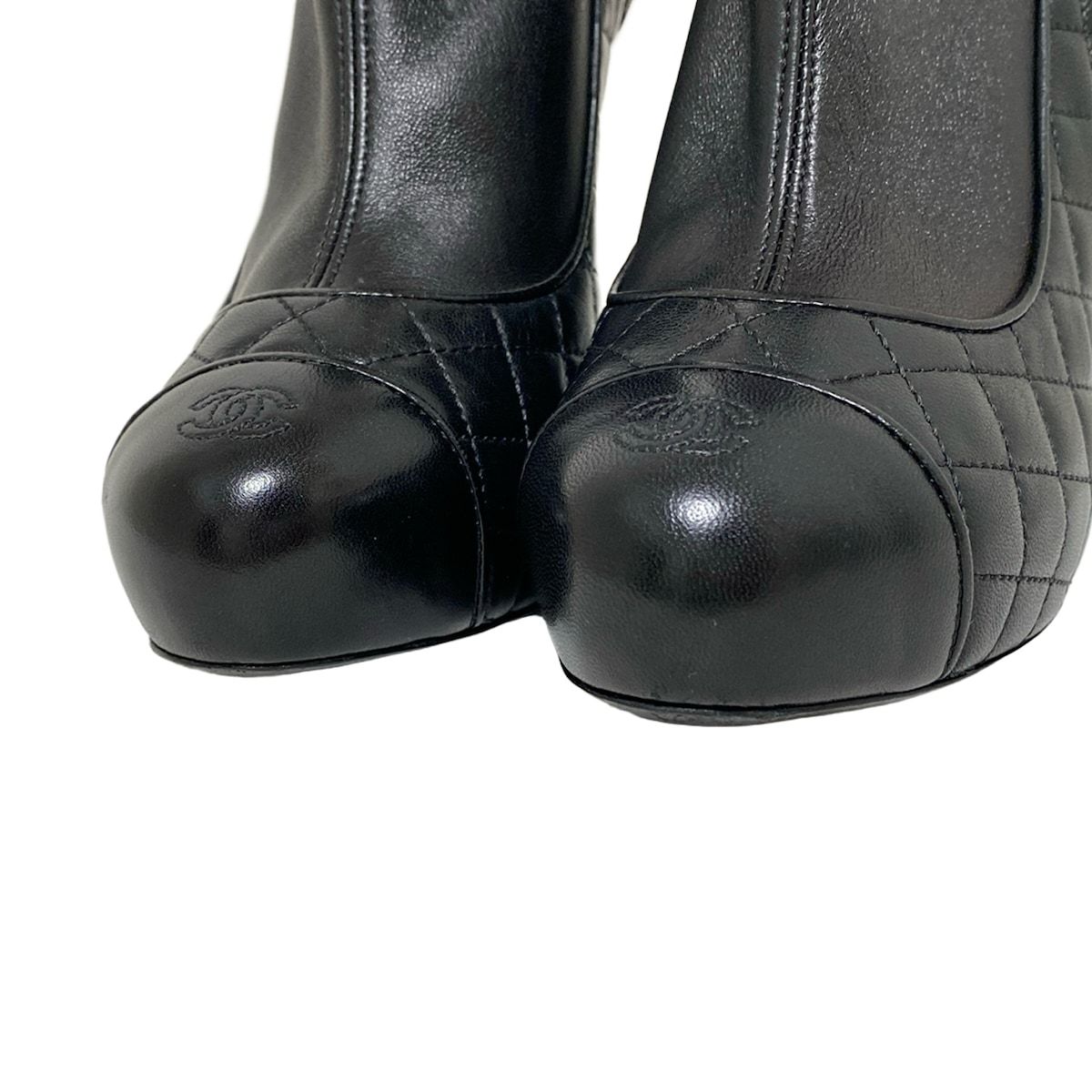 Chanel Short Boots 36 1/2c Women's - Black Lambskin