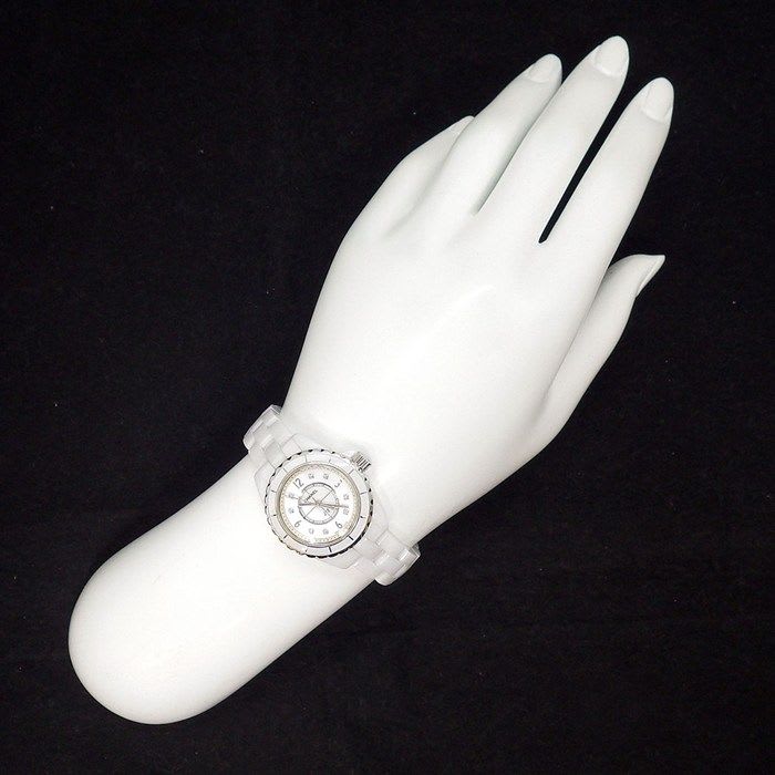 Chanel Watch J12 H2570 8 Point Diamond Index White Shell Dial Ceramic