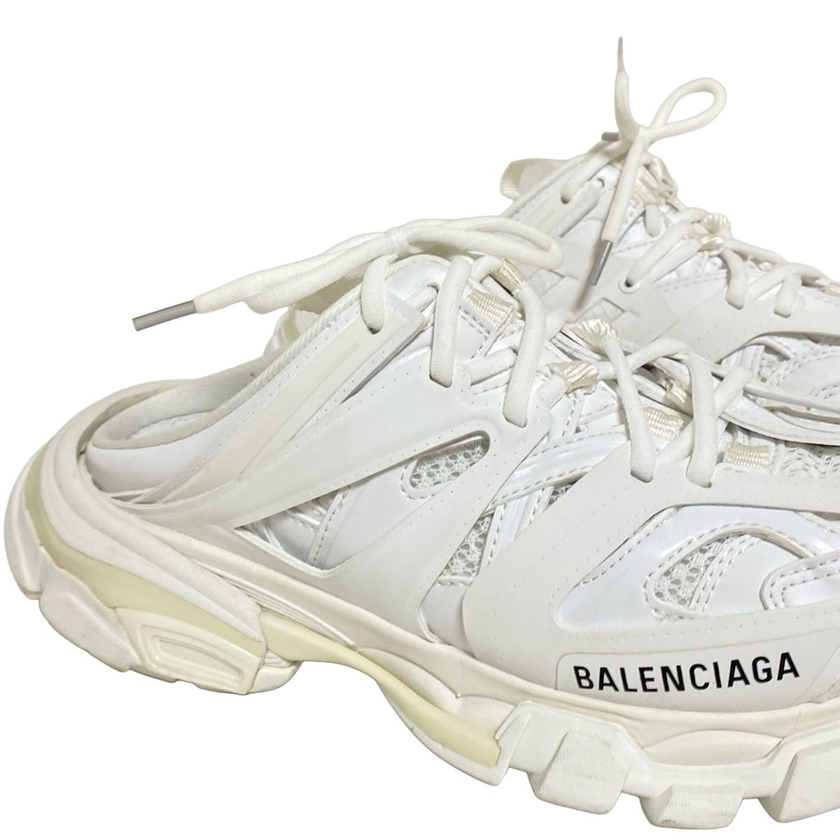 Balenciaga Sneakers 24 Women's Track Mule Sneakers 653813 White Leather