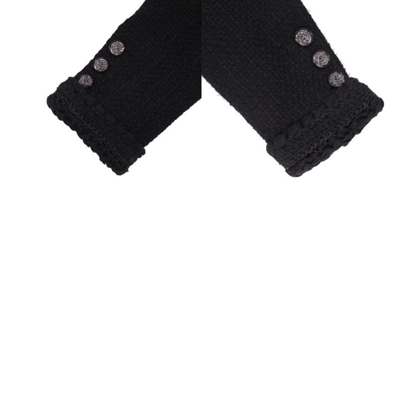 Chanel Tweed Short Cotton Silk Polyamide Black Tailored Jacket