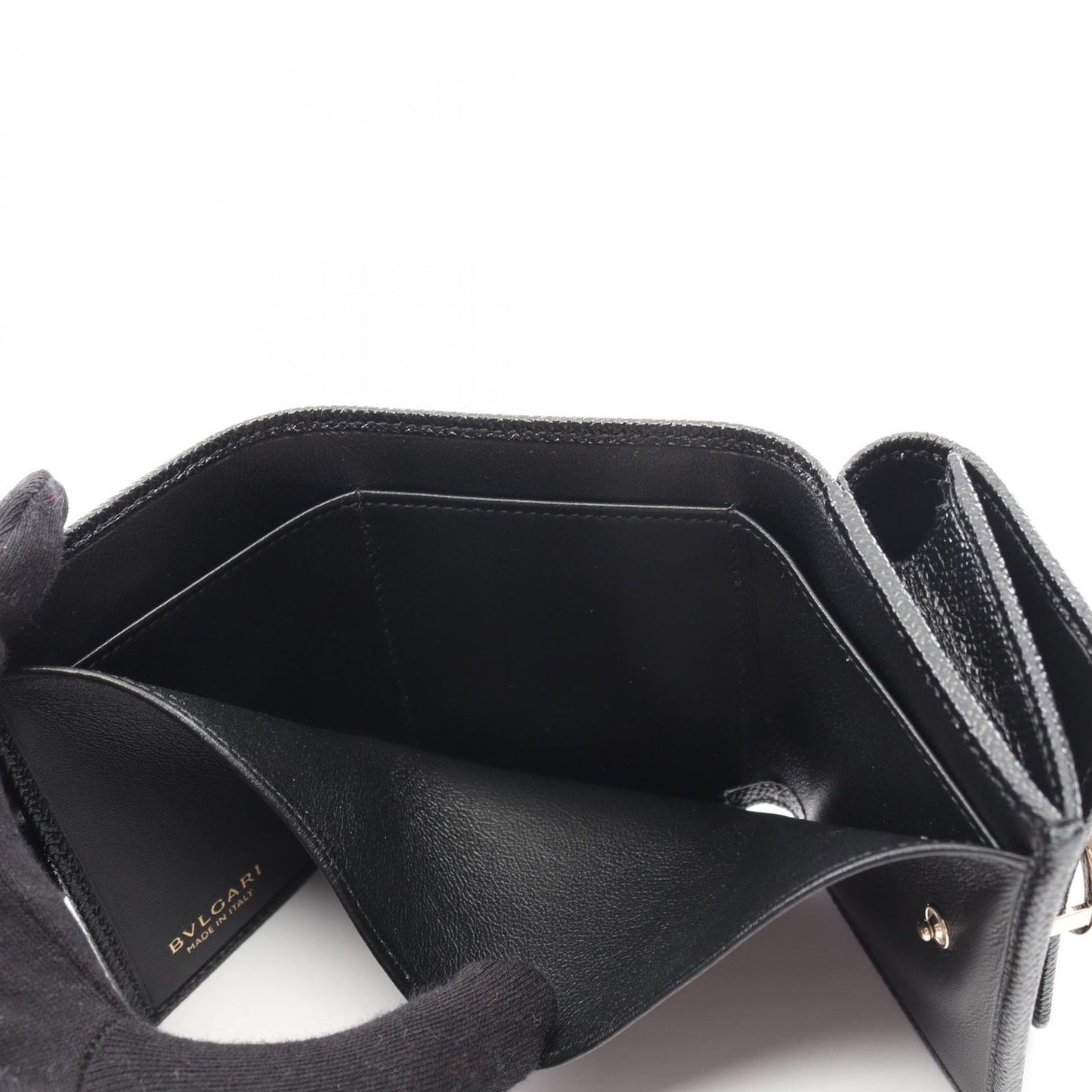 Bulgari Bvlgari Trifold Wallet Bvlgari 288648 Black Leather Trifold