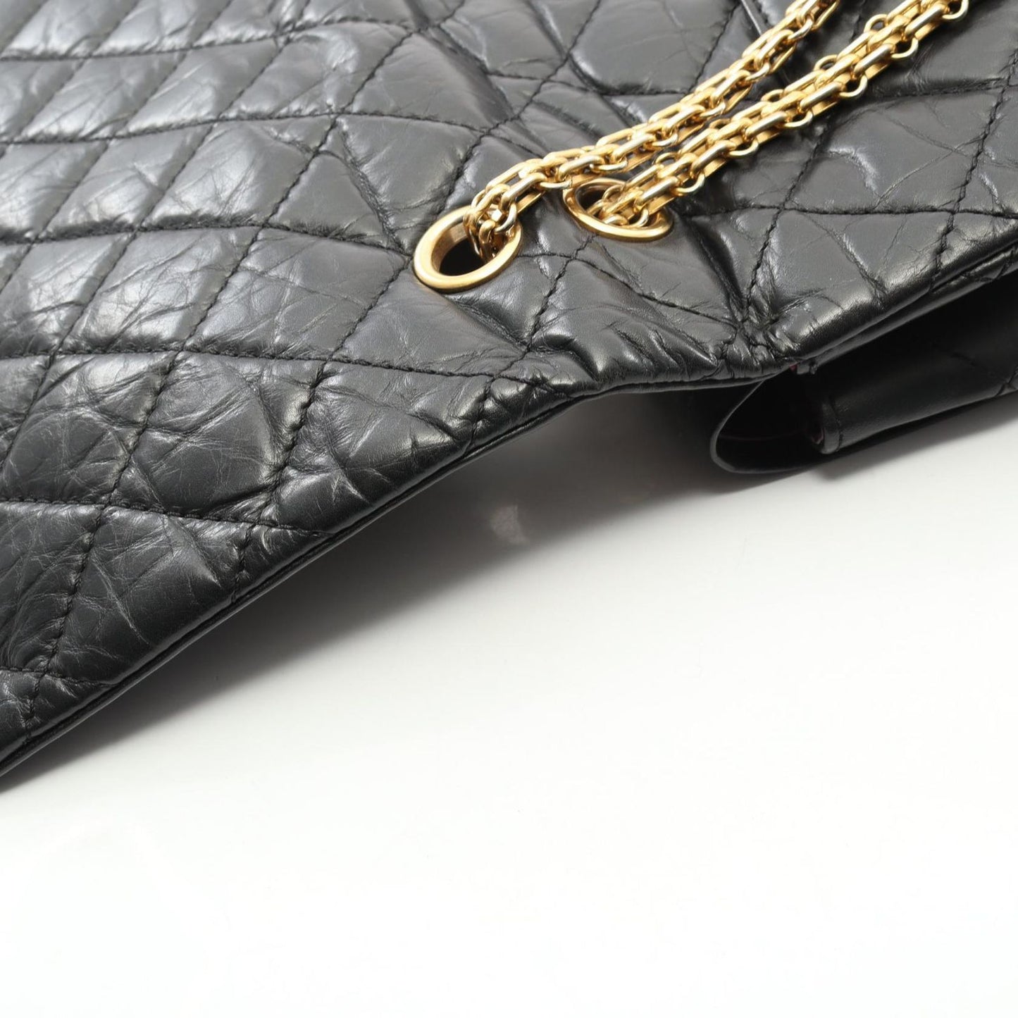 Chanel Shoulder Bag 2.55 Matelasse Maxi W Flap Black Calf (Cowhide) 2.55