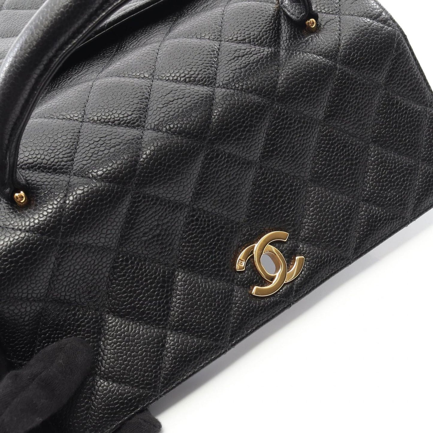 Chanel Handbag Matelasse Black Caviar Skin (grained Calf) Matelasse Handbag