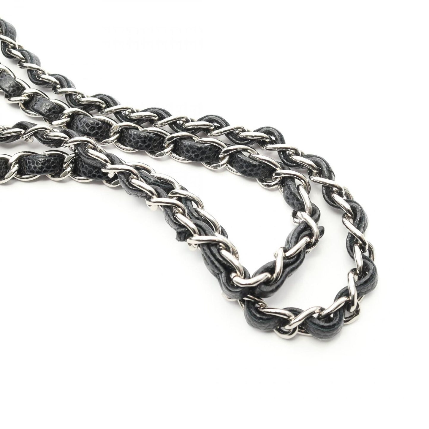 Chanel Shoulder Bag Matelasse W Flap Black Caviar Skin (grained Calf) Matelasse