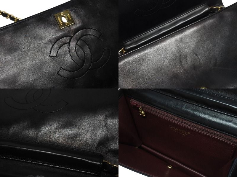 Chanel Turnlock Chain Shoulder Bag CC Logo Lambskin Black Gold — view 8