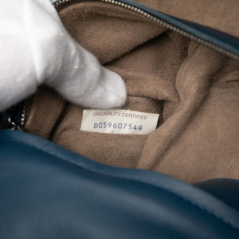 Bottega Veneta Intrecciato Crossbody Shoulder Bag Navy Leather Women's Bottega