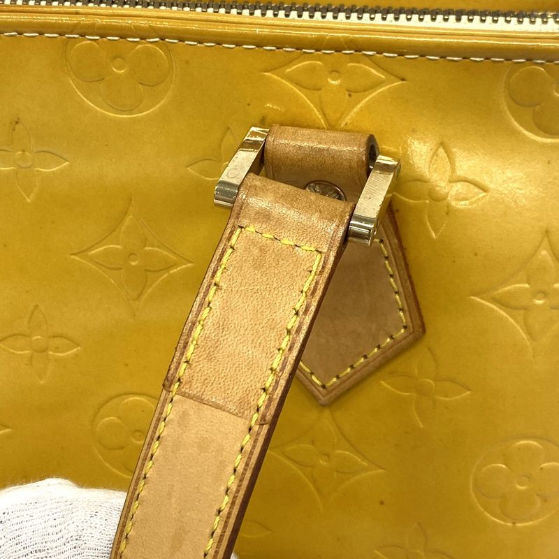 Louis Vuitton Tote Bag Vernis Houston M91055 Lime Yellow Ladies