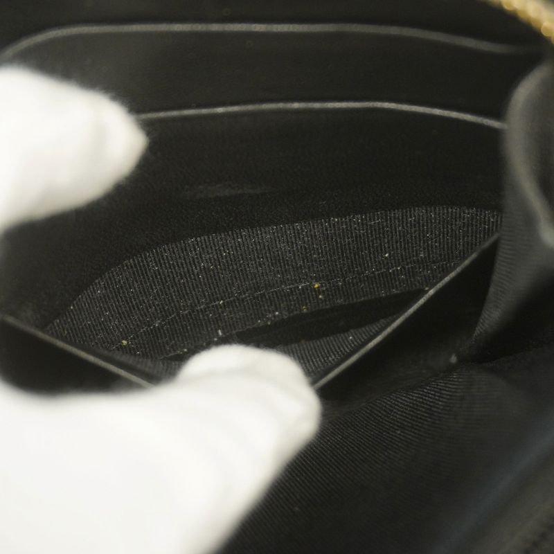 Chanel Long Wallet Matelasse Lambskin Black Chien Pan Gold Hardware Women's