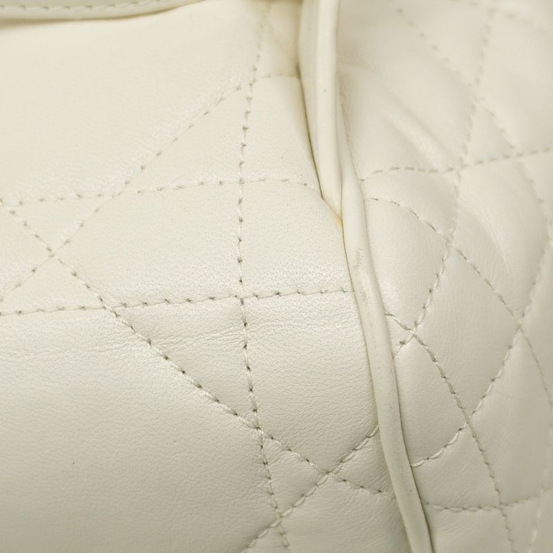 Christian Dior Backpack/daypack Macro Cannage Caro Leather White Gold Hardware