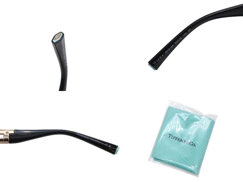 Tiffany & Co Chain Temple Sunglasses Black Blue Gold HardWear 19 Eyewear — view 8