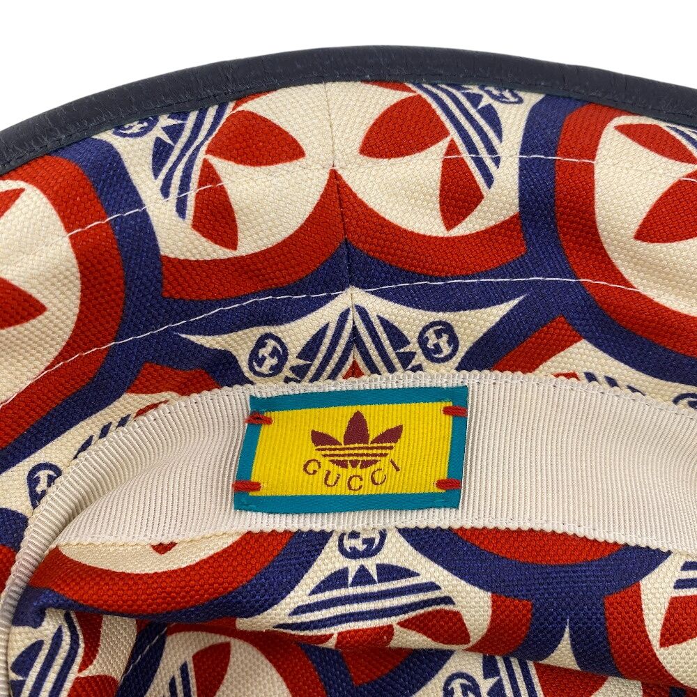 Gucci 696476 Gg Canvas Trefoil Bucket Hat Red Men'S