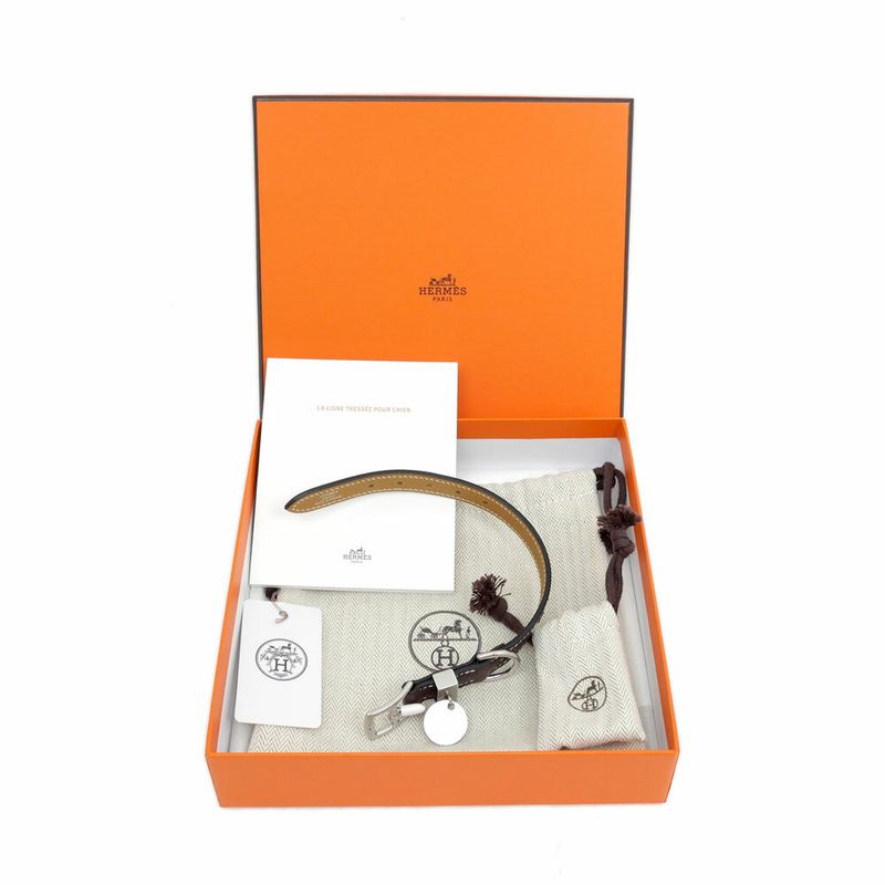 Hermes Dog Collar Tres XS Rouge Serie Nata Sesam Brown Series Vo- Epson