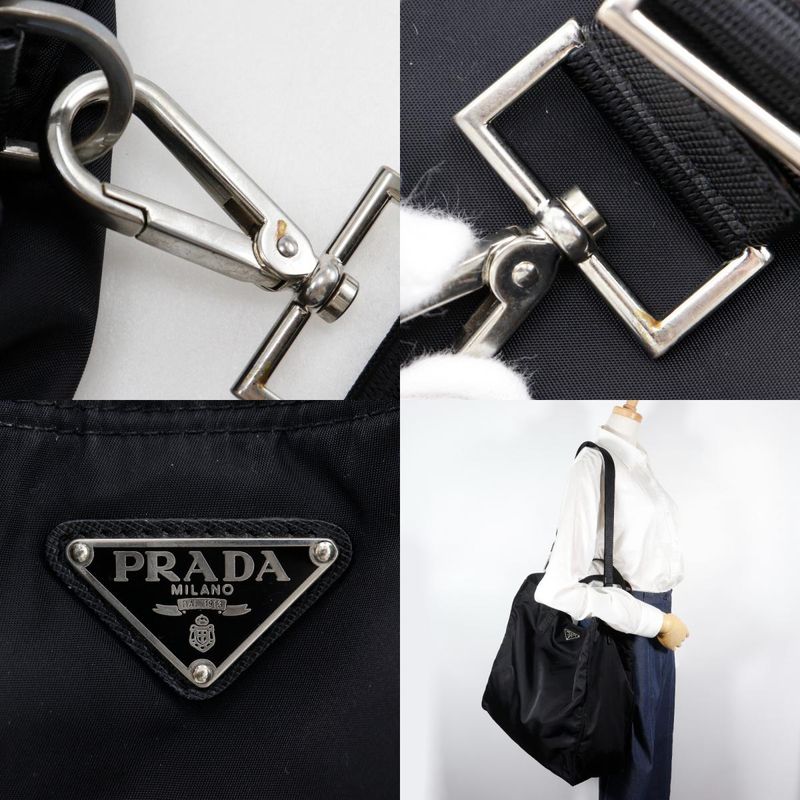 Prada 2way Shoulder Nylon Black Ladies Tote Bag