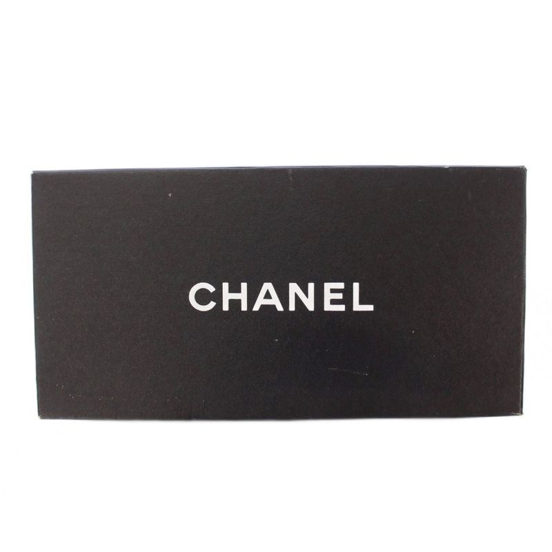 Chanel Camellia Sandals Round Toe Wedge Sole Canvas Leather Decoration Bicolor