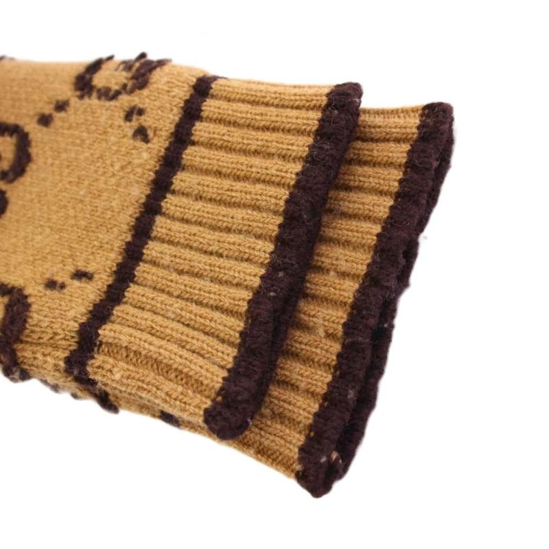 Gucci GG Wool Boo Cles Jacquard Cardigan Knit Long Sleeve S Brown 713300 KH